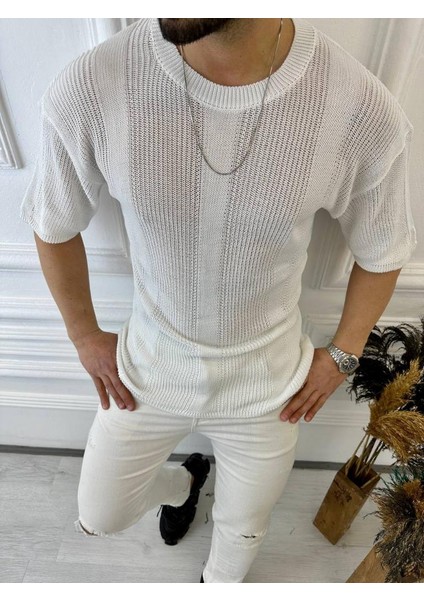 Tişört Örme Triko Tişört Nefes Alabilen Terletmez Oversize Bol Kesim Salaş T-Shirt TISORT2893 modelleri