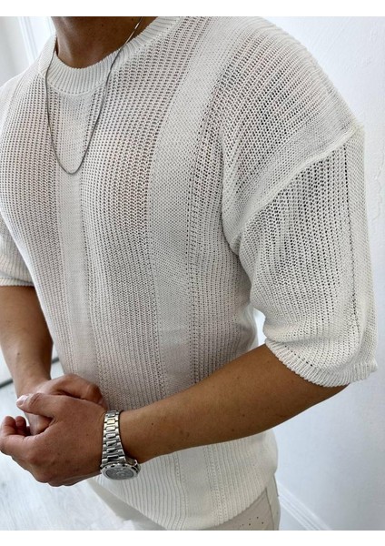 Tişört Örme Triko Tişört Nefes Alabilen Terletmez Oversize Bol Kesim Salaş T-Shirt TISORT2893 fırsatları