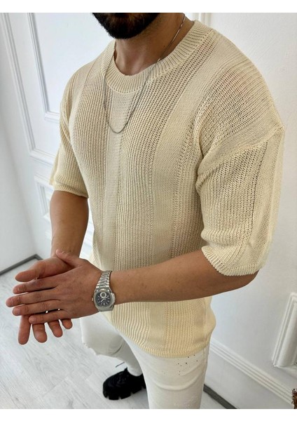 Tişört Örme Triko Tişört Nefes Alabilen Terletmez Oversize Bol Kesim Salaş T-Shirt TISORT2893 fiyatları
