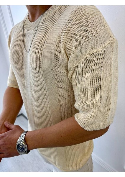 Tişört Örme Triko Tişört Nefes Alabilen Terletmez Oversize Bol Kesim Salaş T-Shirt TISORT2893 fırsatları