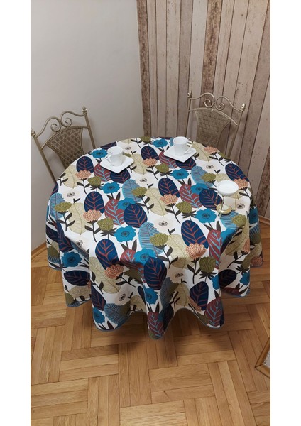 Duck (Sıvı Itici,leke Tutmaz ) Kumaş,yuvarlak ,yemek Masası Örtüsü.