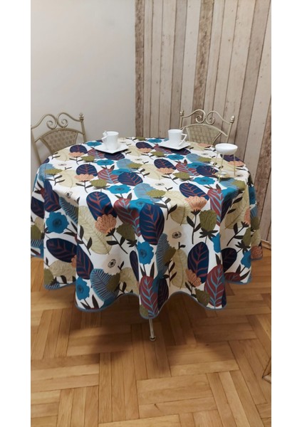 Duck (Sıvı Itici,leke Tutmaz ) Kumaş,yuvarlak ,yemek Masası Örtüsü.