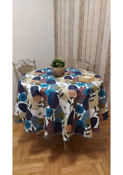 Duck (Sıvı Itici,leke Tutmaz ) Kumaş,yuvarlak ,yemek Masası Örtüsü.
