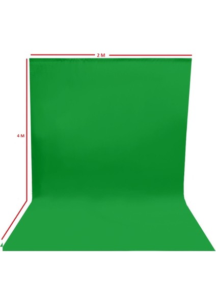 AA Plus Green Screen Yeşil Fon Perde Chromakey Greenbox 2X4M +4 Adet Mandal