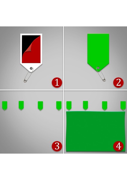 AA Plus Green Screen Yeşil Fon Perde Chromakey Greenbox 2X4M +4 Adet Mandal