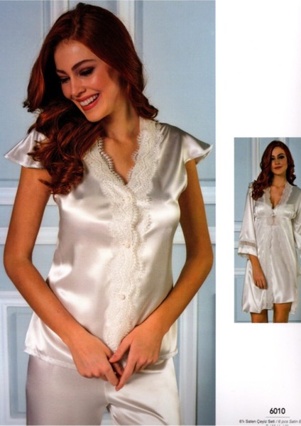 Kadın 6010 Saten 6'lı Set Ecru