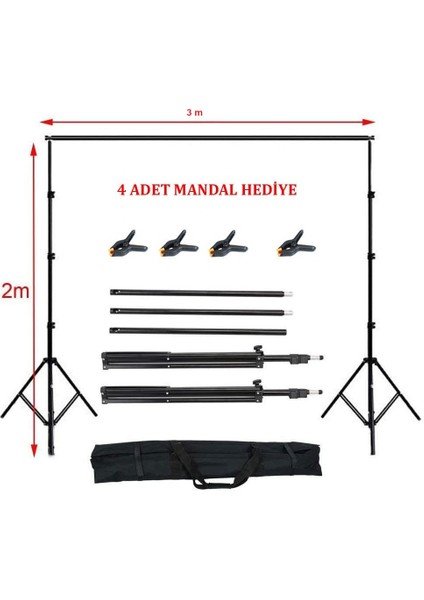 2x3 Metre Taşınabilir Fon Standı