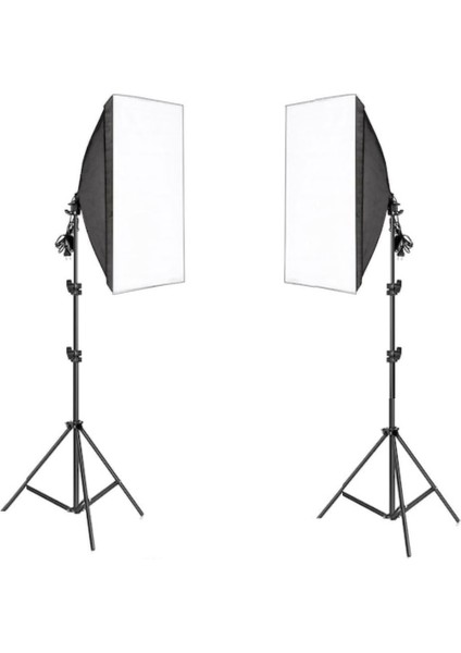 4 Duylu Softbox + 200 cm Işık Ayağı Lambasız 2 Adet