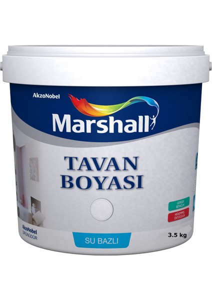 Antibakteriyel Hijyen Silinebilir Duvar Boyası 2.5 Lt + Marshall Tavan Boyası 3.5 kg + Izmir Fırça Duvar Boyama Seti fırsatları