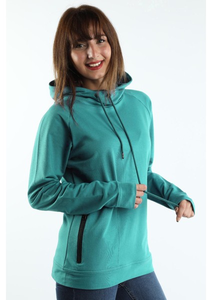 Kadın Kapüşonlu Sweatshirt Mint modelleri