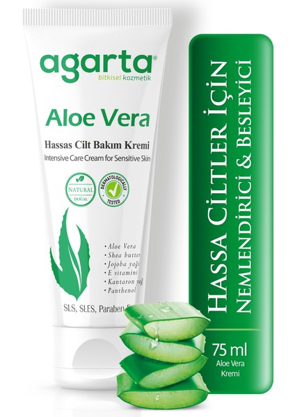 Doğal Aloe Vera Nemlendirici Cilt Kremi 75 ml