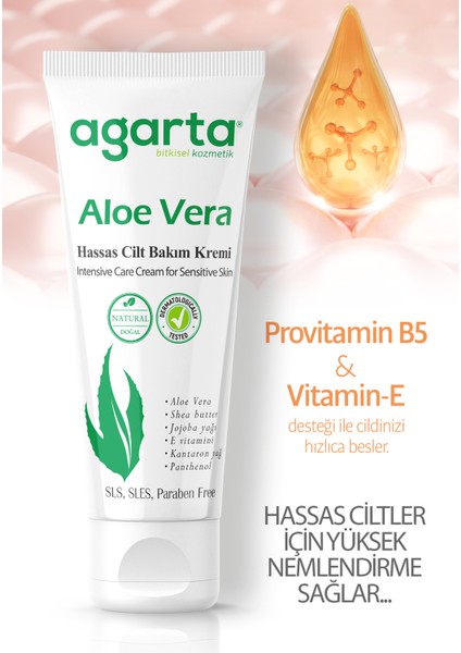 Doğal Aloe Vera Nemlendirici Cilt Kremi 75 ml