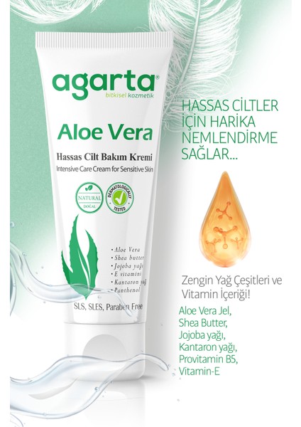 Doğal Aloe Vera Nemlendirici Cilt Kremi 75 ml