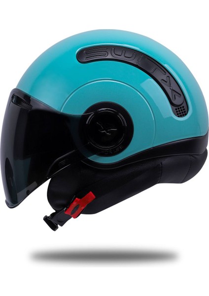 Sx.10 Turkuaz Kask Siyah Cam