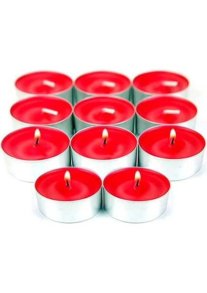 Tealight Mum Parti Mumu Kırmızı 10'lu