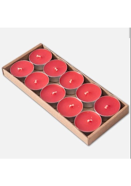 Tealight Mum Parti Mumu Kırmızı 10'lu