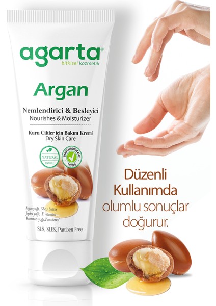 Doğal Argan Besleyici Nemlendirici Cilt Kremi 75 ml