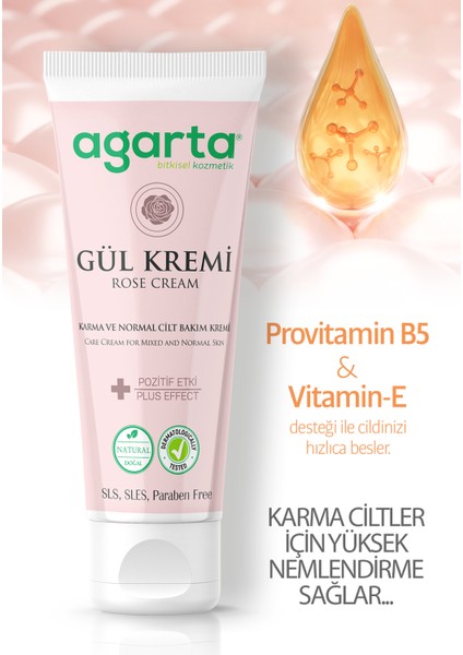 Doğal Cilt Nemlendirici Gül Kremi 75 ml