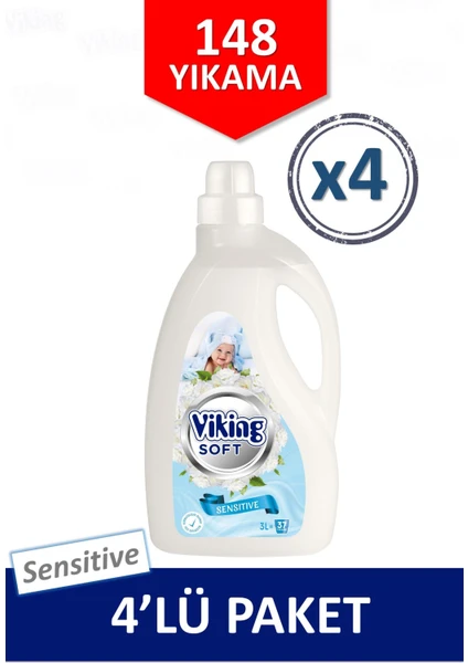 Çamaşır Yumuşatıcısı Sensitive 3 Litre 4 Adet