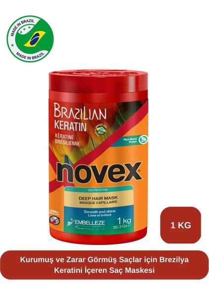 Brazilian Keratin - Kurumuş ve Zarar Görmüş Saçlar Için Brezilya Keratini İçeren Saç Maskesi 1 kg