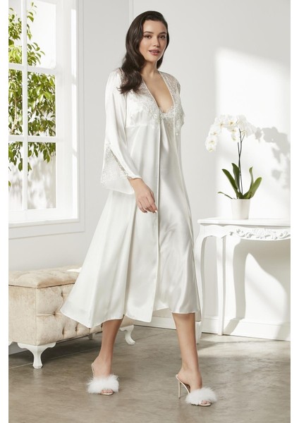Kadın Saten Gecelik Sabahlık Altılı Set Senza Homewear 6425 fiyatları