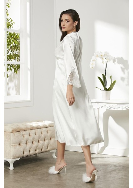 Kadın Saten Gecelik Sabahlık Altılı Set Senza Homewear 6425 modelleri