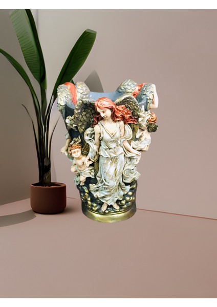 Melek Figürlü Saksı Obje