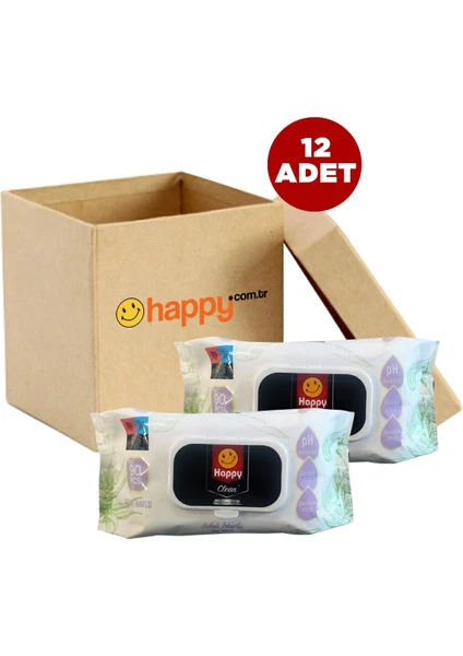 Happy Clean Islak Havlu 90'lı x 12 Adet (1080 Yaprak)