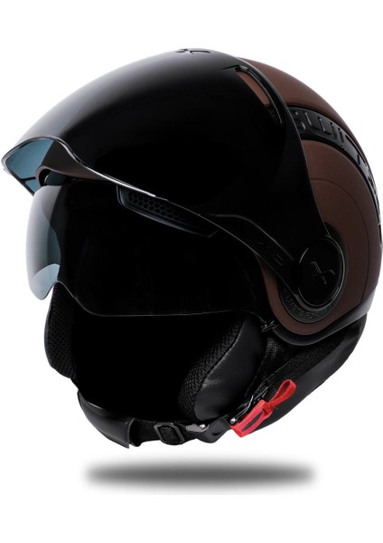 Sx.10 Mat Kahverengi Kask Siyah Cam fırsatları