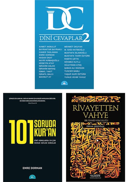 Dini Cevaplar 2 /  101 Soruda Kur’an / Rivayetten Vahye (3 Kitap Set)