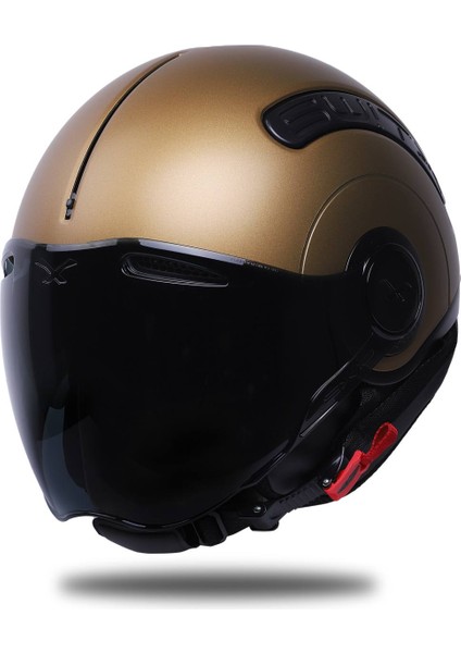 Sx.10 Mat Gold Kask Siyah Cam indirimleri