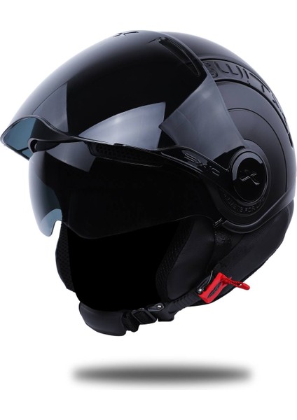 Sx.10 Mat Siyah Kask Siyah Cam