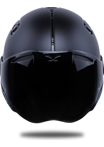 Sx.10 Mat Siyah Kask Siyah Cam