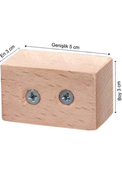 Masa Sandalye Koltuk Kanepe Ünite Sehpa Ayak Yükseltici Ağaç Takoz Boy 3 cm En 5 cm Boyasız Ham Ağaç