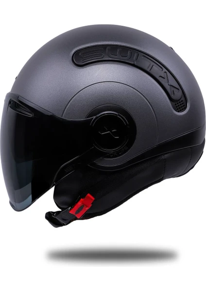 Sx.10 Mat Tıtanıum Kask Siyah Cam