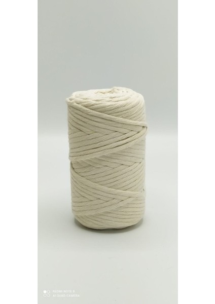 Ekru 1 kg Makrome Tarama Ipi Pamuk 3.0 / 3.5 mm 4X250 gr