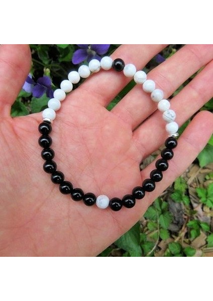 Sertifikalı Havlit & Obsidyen Doğal Taş Bileklik 8mm fiyatları