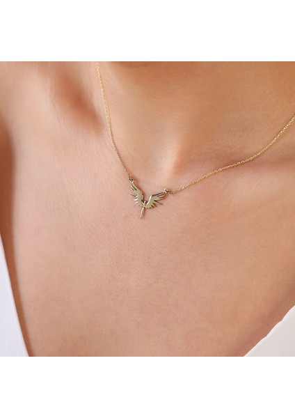 925 Ayar Gümüş Melek Kolye