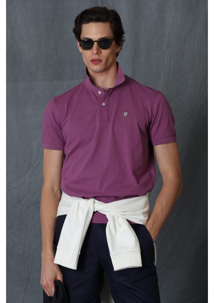 Laon Spor Polo Yaka Erkek Tişört Bordo