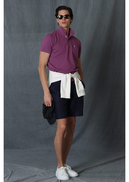 Laon Spor Polo Yaka Erkek Tişört Bordo