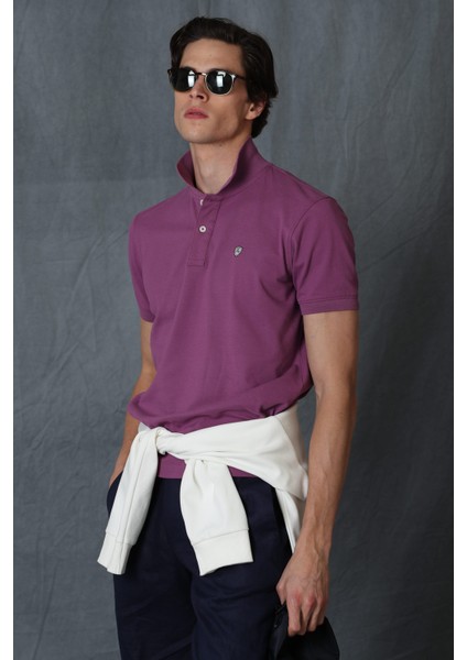 Laon Spor Polo Yaka Erkek Tişört Bordo