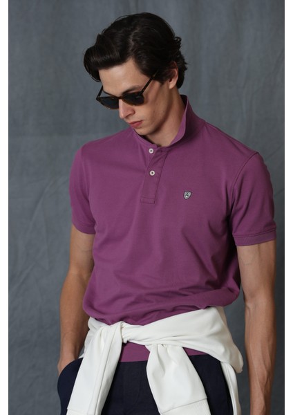 Laon Spor Polo Yaka Erkek Tişört Bordo