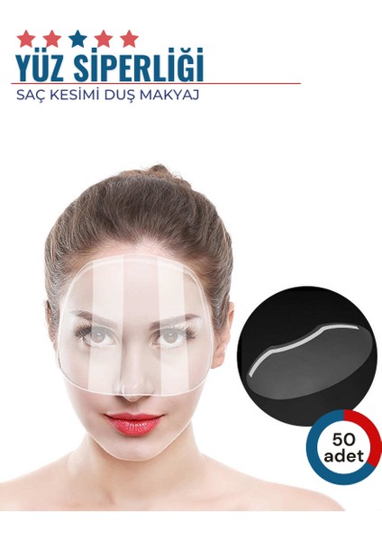 50 Adet Saç Kesimi Duş Makyaj Yüz Koruma Siperliği 716414