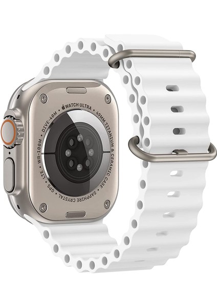Apple Watch ile Uyumlu Seri 10/9/8/7/6/se/5/4/3 Okyanus Silikon Kordon 46/45/44/42MM ve 41/40/38MM ile Uyumlu