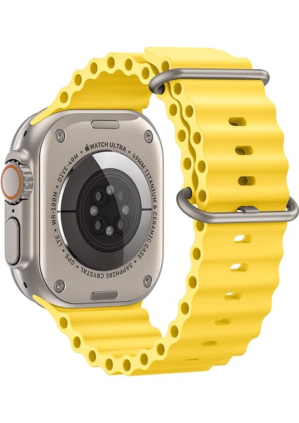 Apple Watch ile Uyumlu Seri 10/9/8/7/6/se/5/4/3 Okyanus Silikon Kordon 46/45/44/42MM ve 41/40/38MM ile Uyumlu