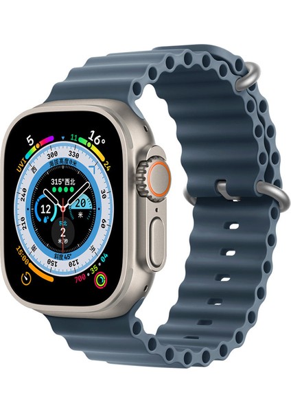 Apple Watch ile Uyumlu Seri 10/9/8/7/6/se/5/4/3 Okyanus Silikon Kordon 46/45/44/42MM ve 41/40/38MM ile Uyumlu