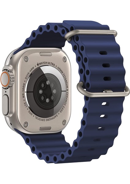Apple Watch ile Uyumlu Seri 10/9/8/7/6/se/5/4/3 Okyanus Silikon Kordon 46/45/44/42MM ve 41/40/38MM ile Uyumlu