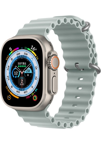 Apple Watch ile Uyumlu Seri 10/9/8/7/6/se/5/4/3 Okyanus Silikon Kordon 46/45/44/42MM ve 41/40/38MM ile Uyumlu