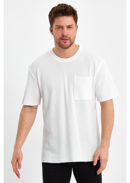 Bisiklet Yaka Tshirt Gipeli Waffal Relax RD23YE272642