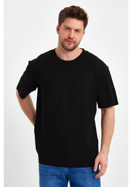 Bisiklet Yaka Tshirt Gipeli Waffal Relax RD23YE272642